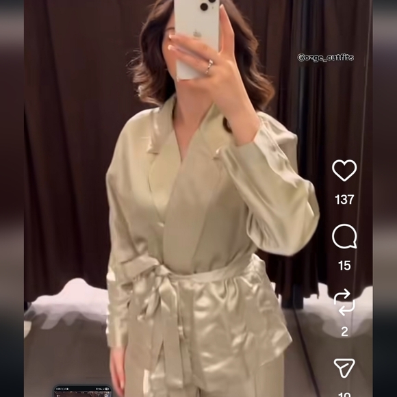 ZW COLLECTION LIMITED EDITION SATIN BELTED BLAZER - Picture 6 of 12